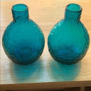 Crate&Barrel Teal Cali Vases